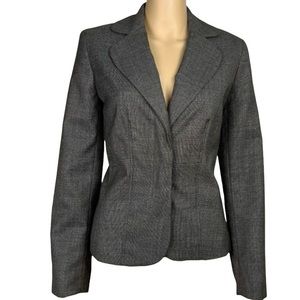 Ann Taylor Black Tweed Blazer Black & Tan Tweed Tailored Blazer Size 2 Petite
